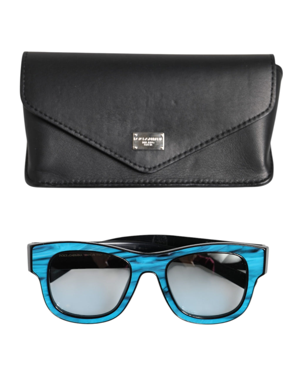 Dolce &amp; Gabbana Blau Schwarz Marmoriertes Metall DG2215K Brillen Sonnenbrille