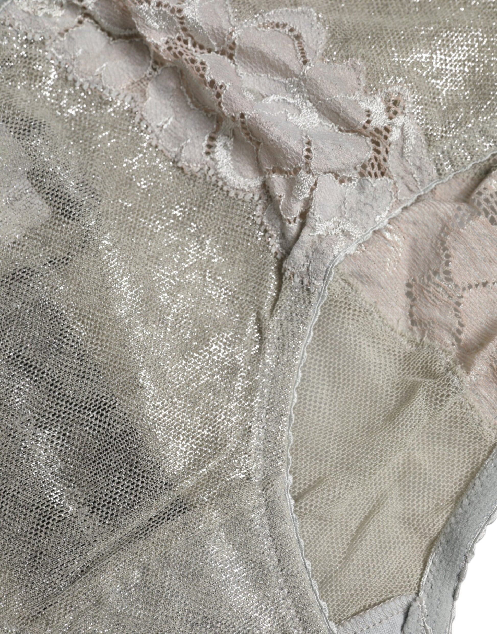 Sous-vêtement culotte taille haute en coton gris dentelle florale Dolce & Gabbana