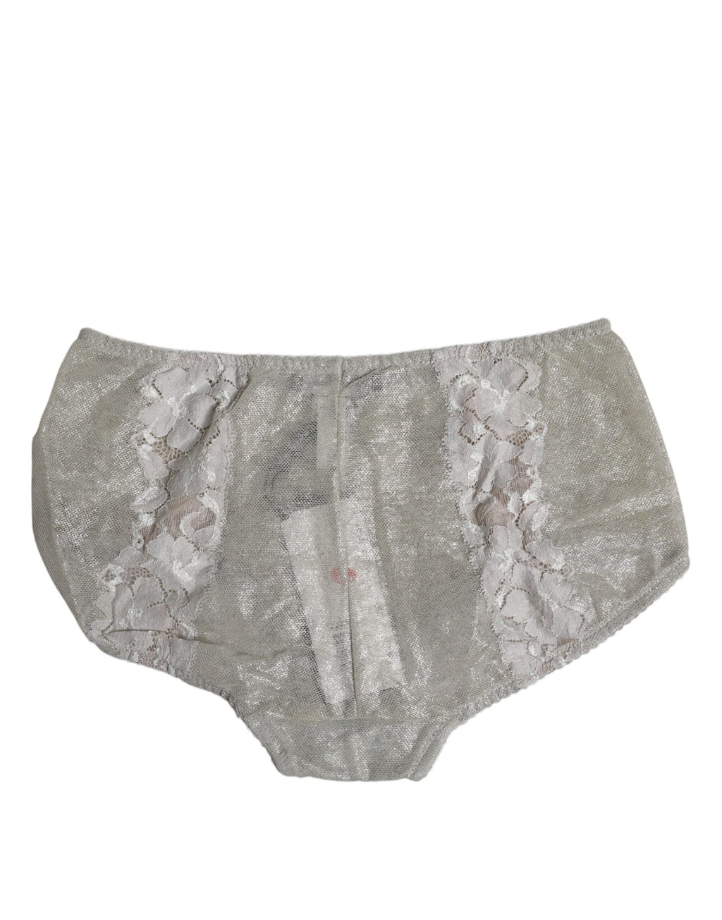 Sous-vêtement culotte taille haute en coton gris dentelle florale Dolce & Gabbana