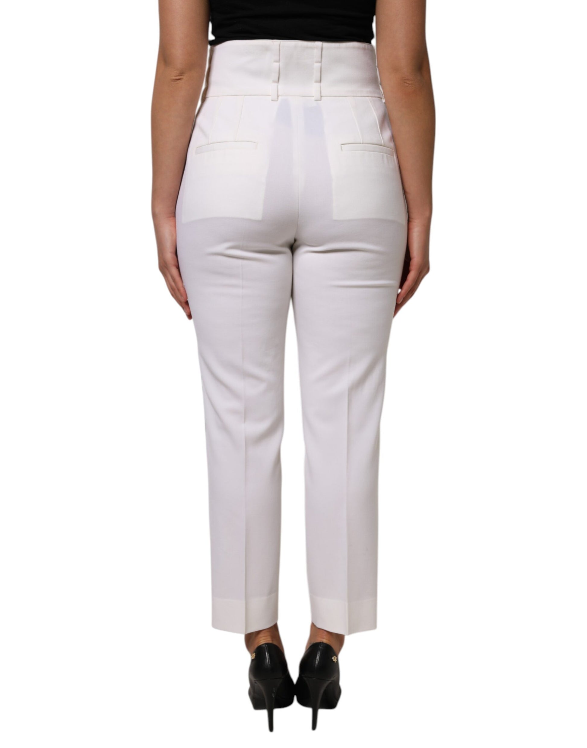 Dolce & Gabbana White Dress Pants for Women side view