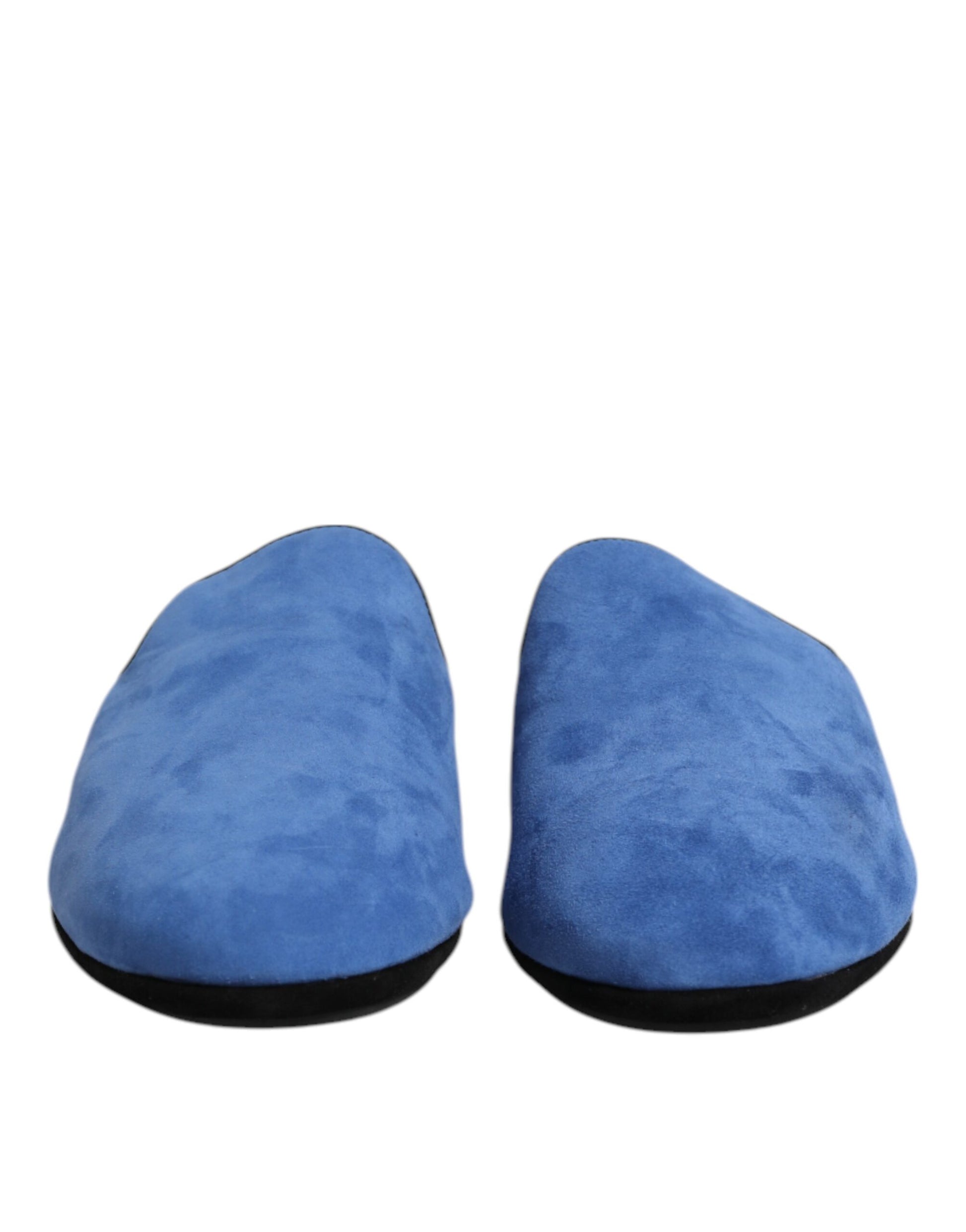 Dolce &amp; Gabbana – Flache Capra-Slides aus Wildleder in Blau