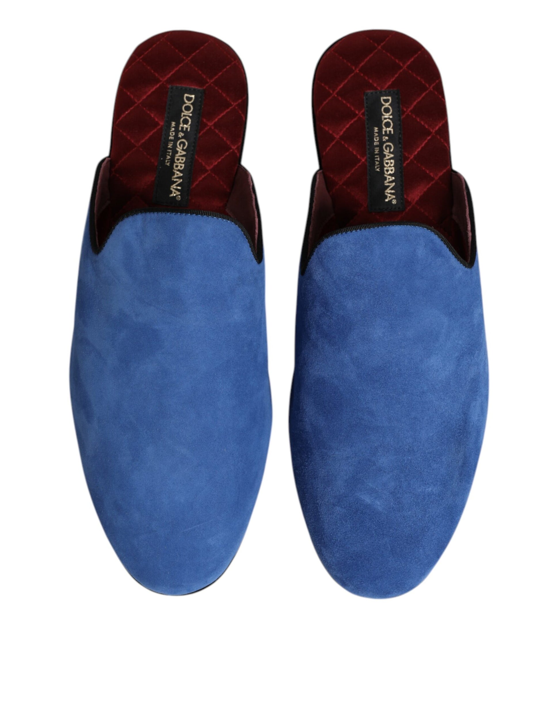 Dolce &amp; Gabbana – Flache Capra-Slides aus Wildleder in Blau