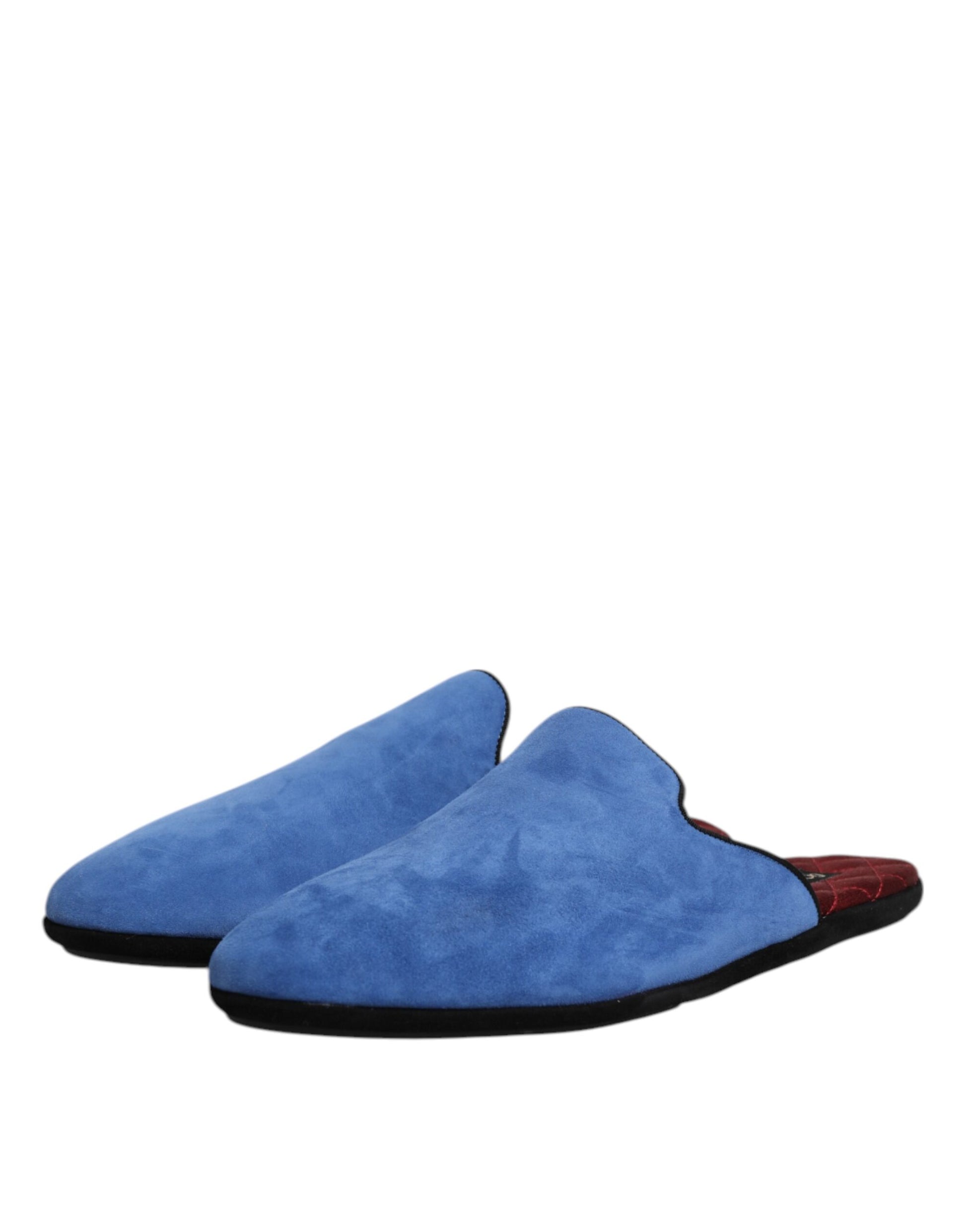 Dolce &amp; Gabbana – Flache Capra-Slides aus Wildleder in Blau