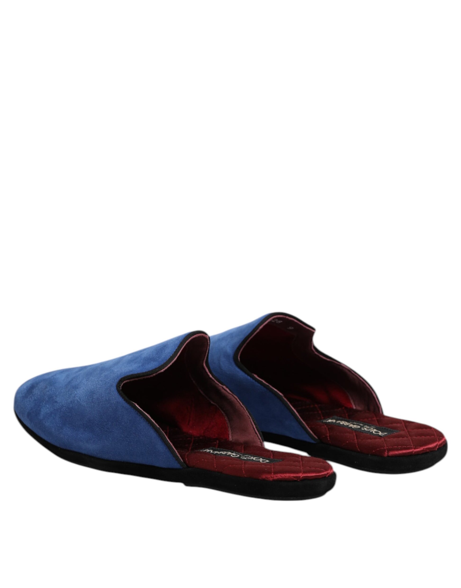 Dolce &amp; Gabbana – Flache Capra-Slides aus Wildleder in Blau