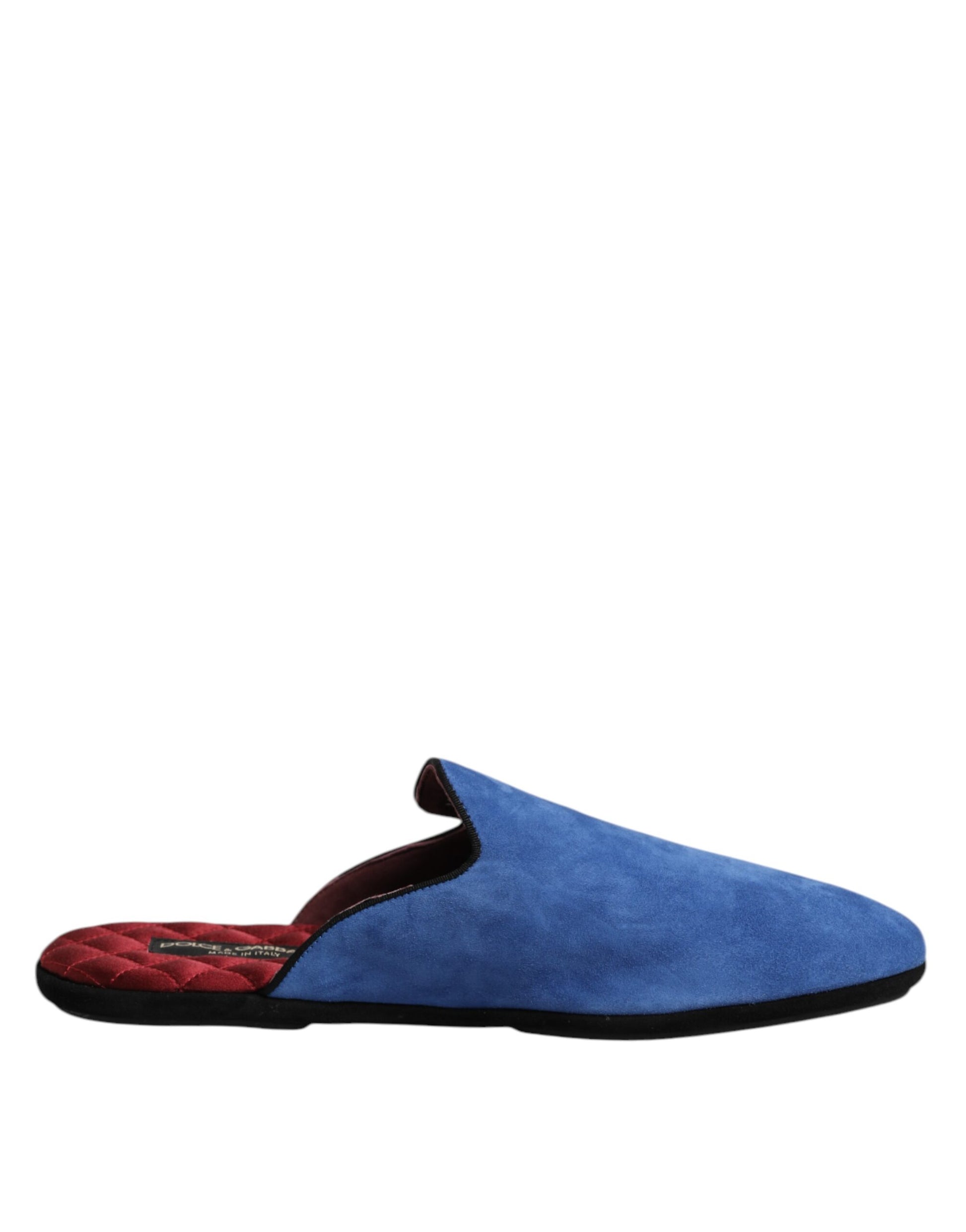 Dolce &amp; Gabbana – Flache Capra-Slides aus Wildleder in Blau