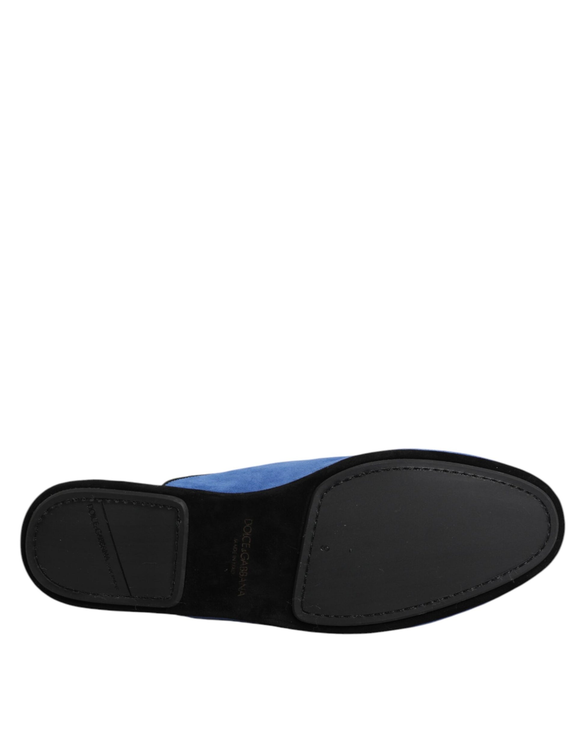 Dolce &amp; Gabbana – Flache Capra-Slides aus Wildleder in Blau