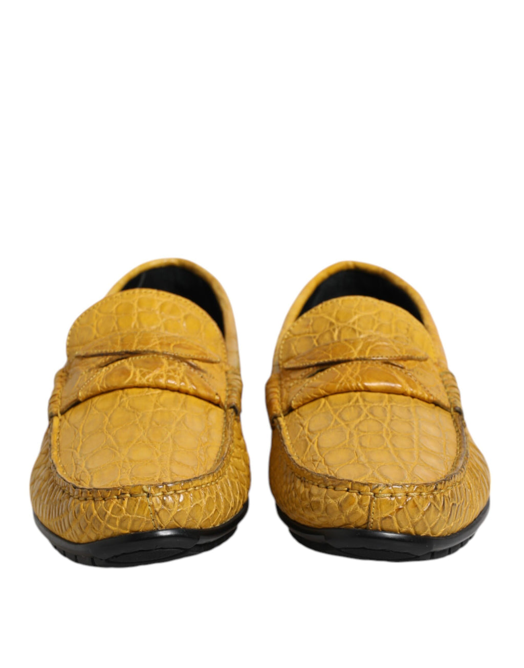 Mocassins Dolce & Gabbana en Cuir Exotique Jaune à Enfiler