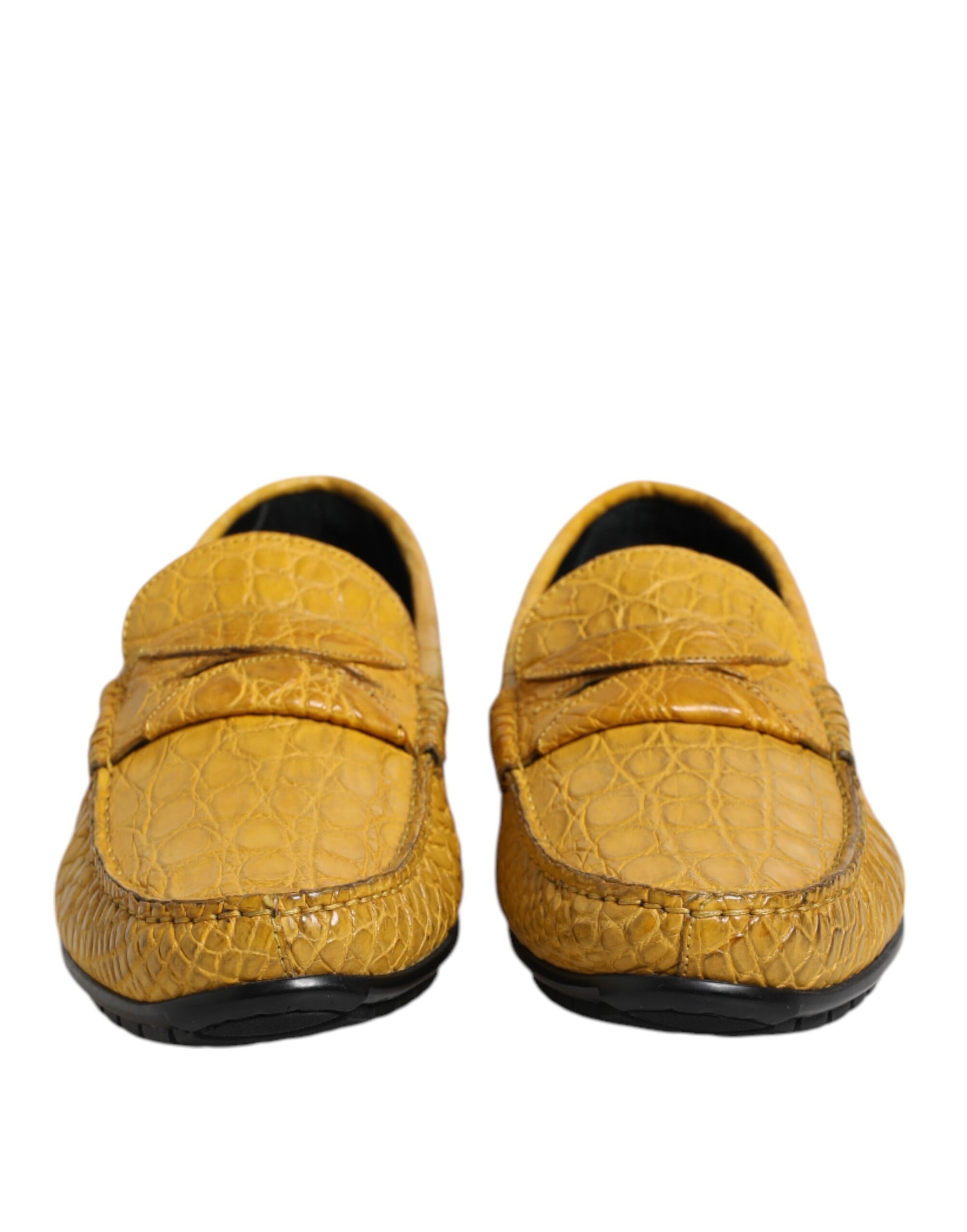 Mocassins Dolce & Gabbana en Cuir Exotique Jaune à Enfiler