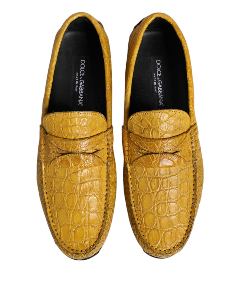 Mocassins Dolce & Gabbana en Cuir Exotique Jaune à Enfiler