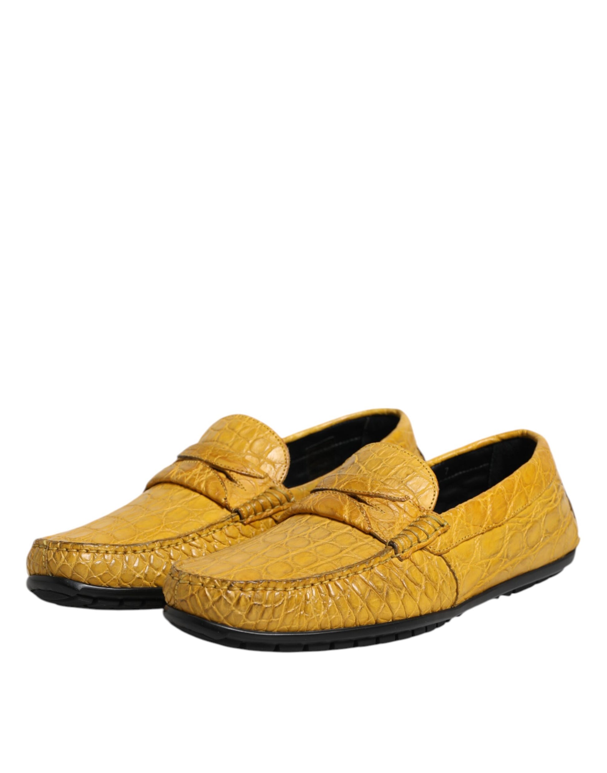 Mocassins Dolce & Gabbana en Cuir Exotique Jaune à Enfiler