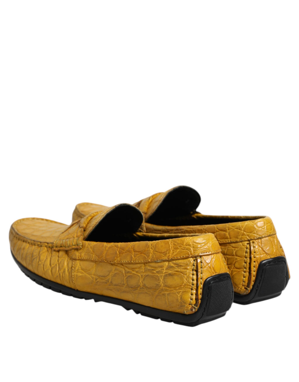 Mocassins Dolce & Gabbana en Cuir Exotique Jaune à Enfiler