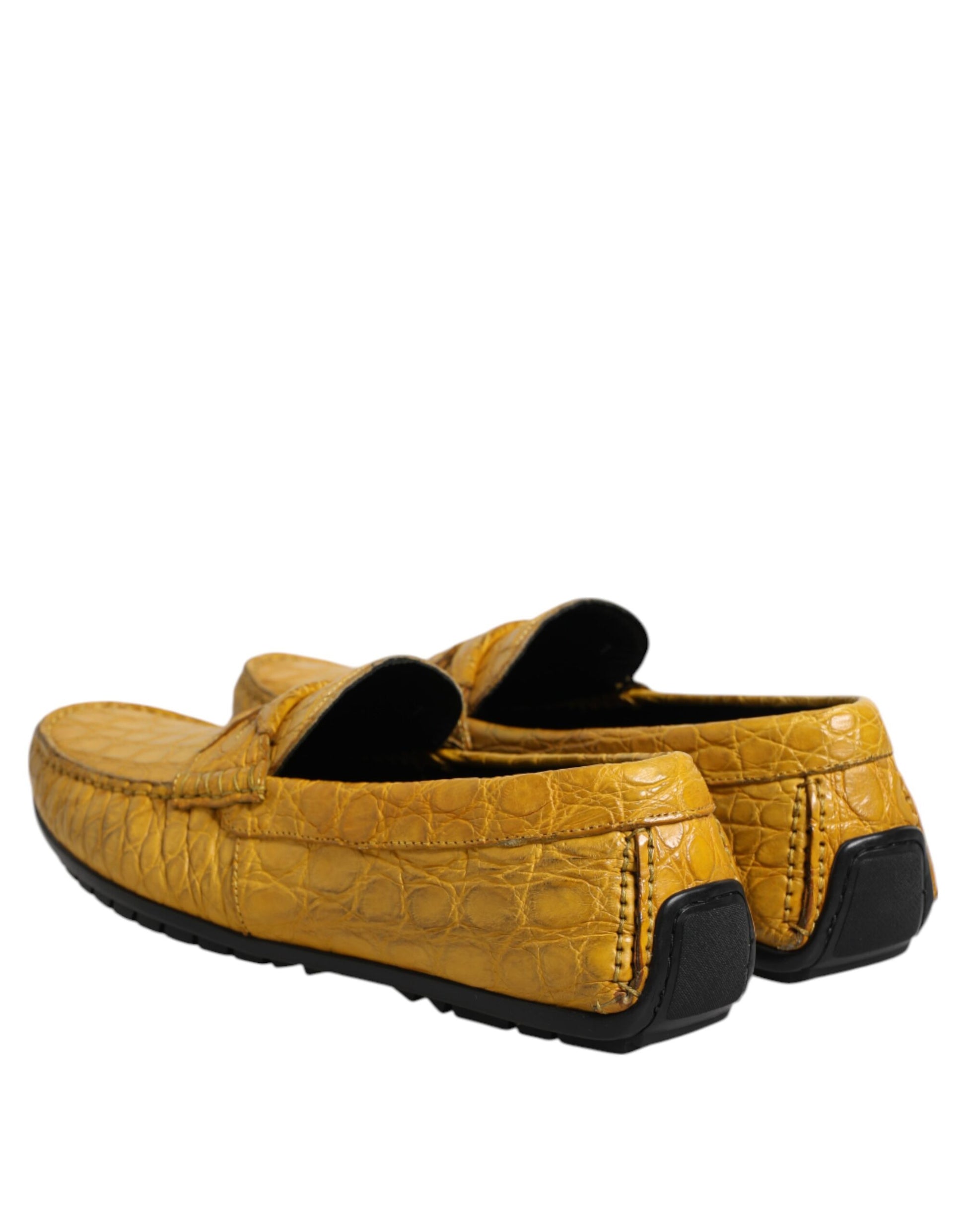 Mocassins Dolce & Gabbana en Cuir Exotique Jaune à Enfiler