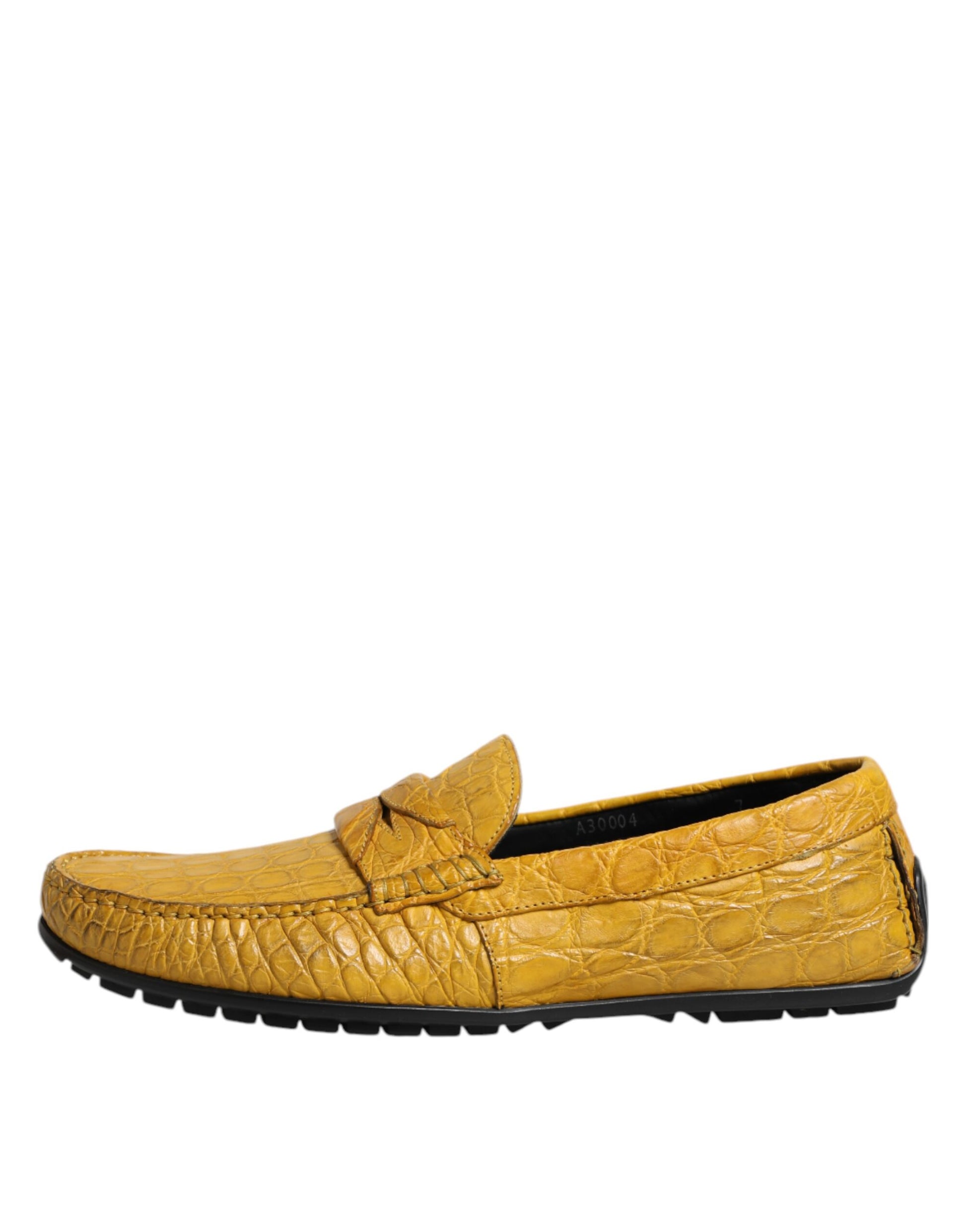 Mocassins Dolce & Gabbana en Cuir Exotique Jaune à Enfiler