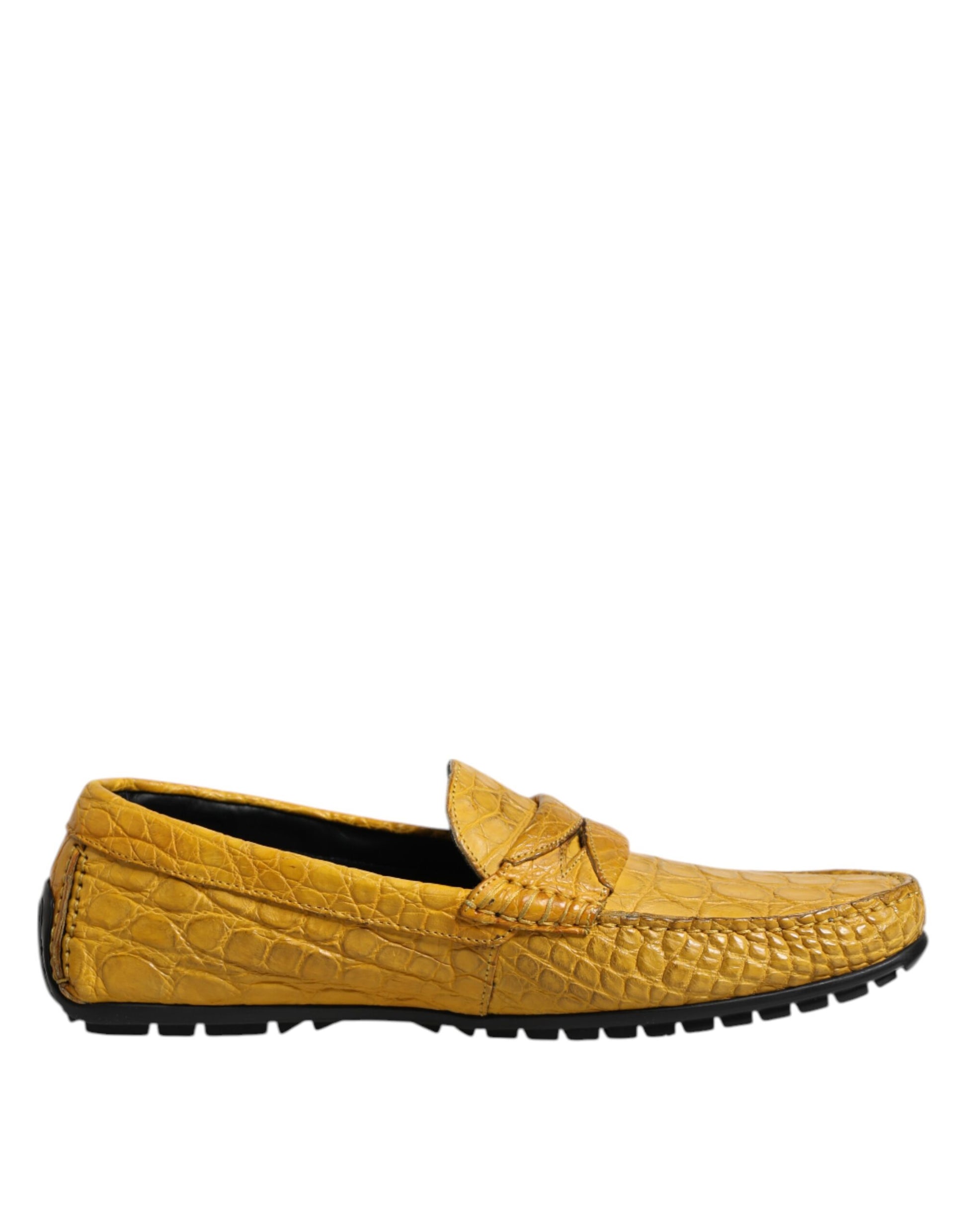 Mocassins Dolce & Gabbana en Cuir Exotique Jaune à Enfiler