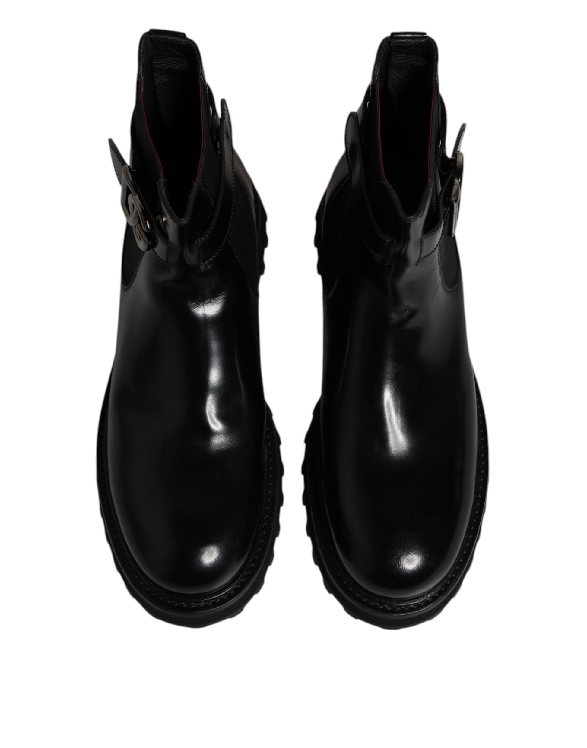 Bottes Chelsea pour homme Dolce & Gabbana noires à ceinture et logo DG