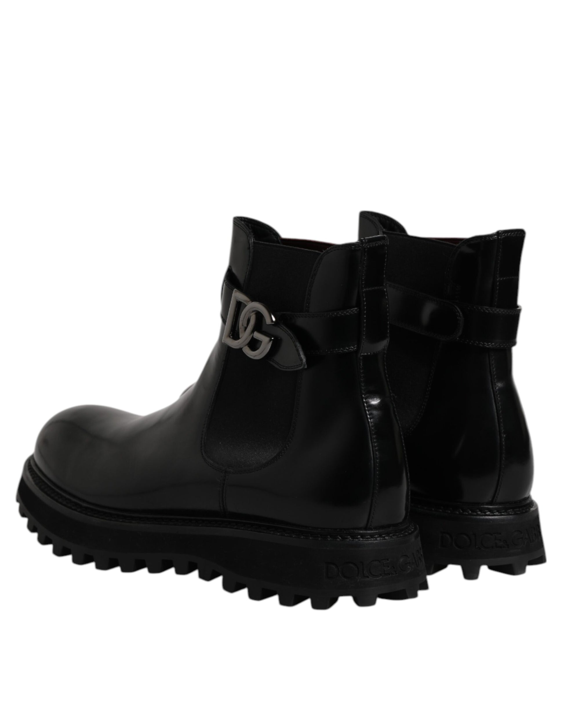 Bottes Chelsea pour homme Dolce & Gabbana noires à ceinture et logo DG