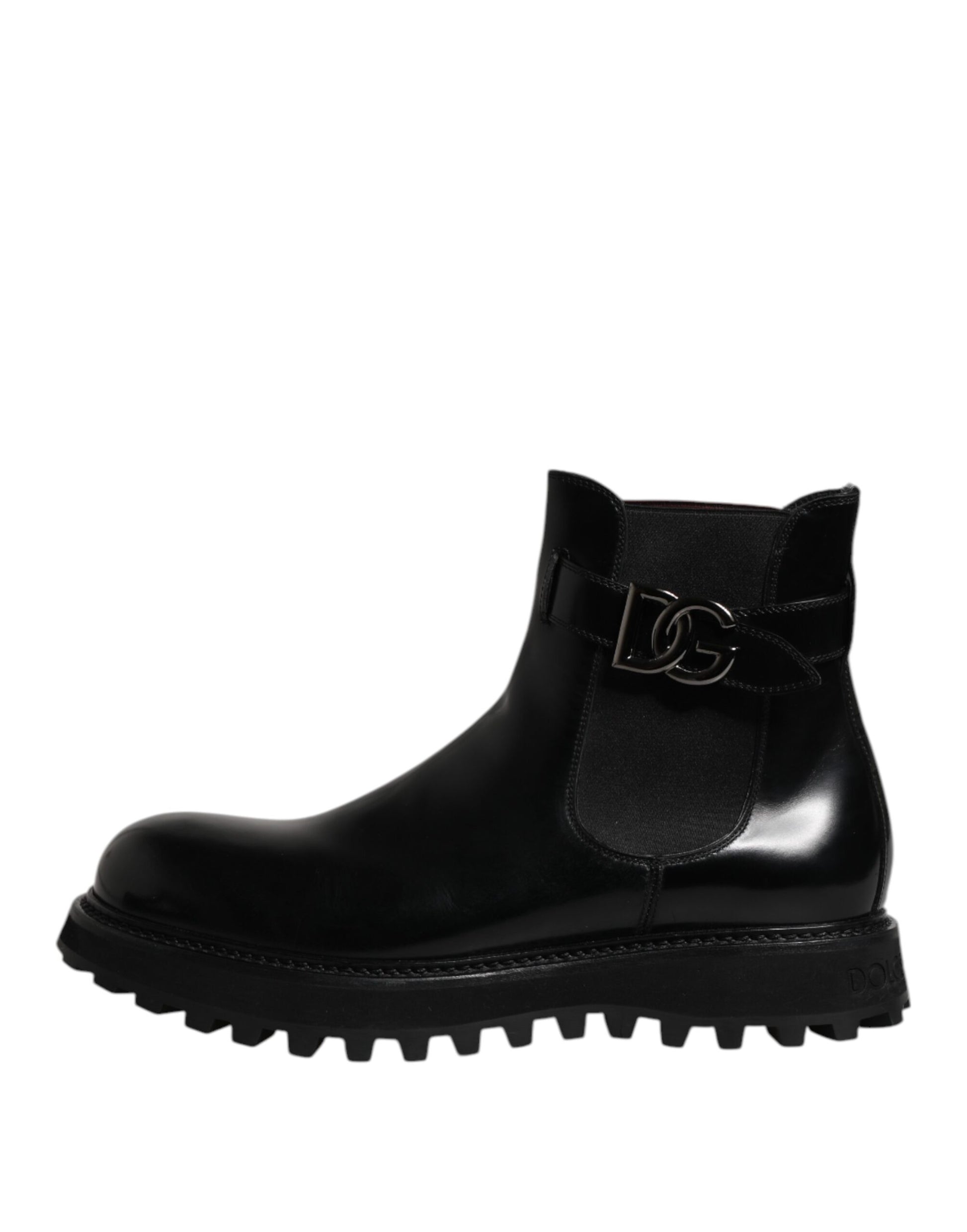 Bottes Chelsea pour homme Dolce & Gabbana noires à ceinture et logo DG