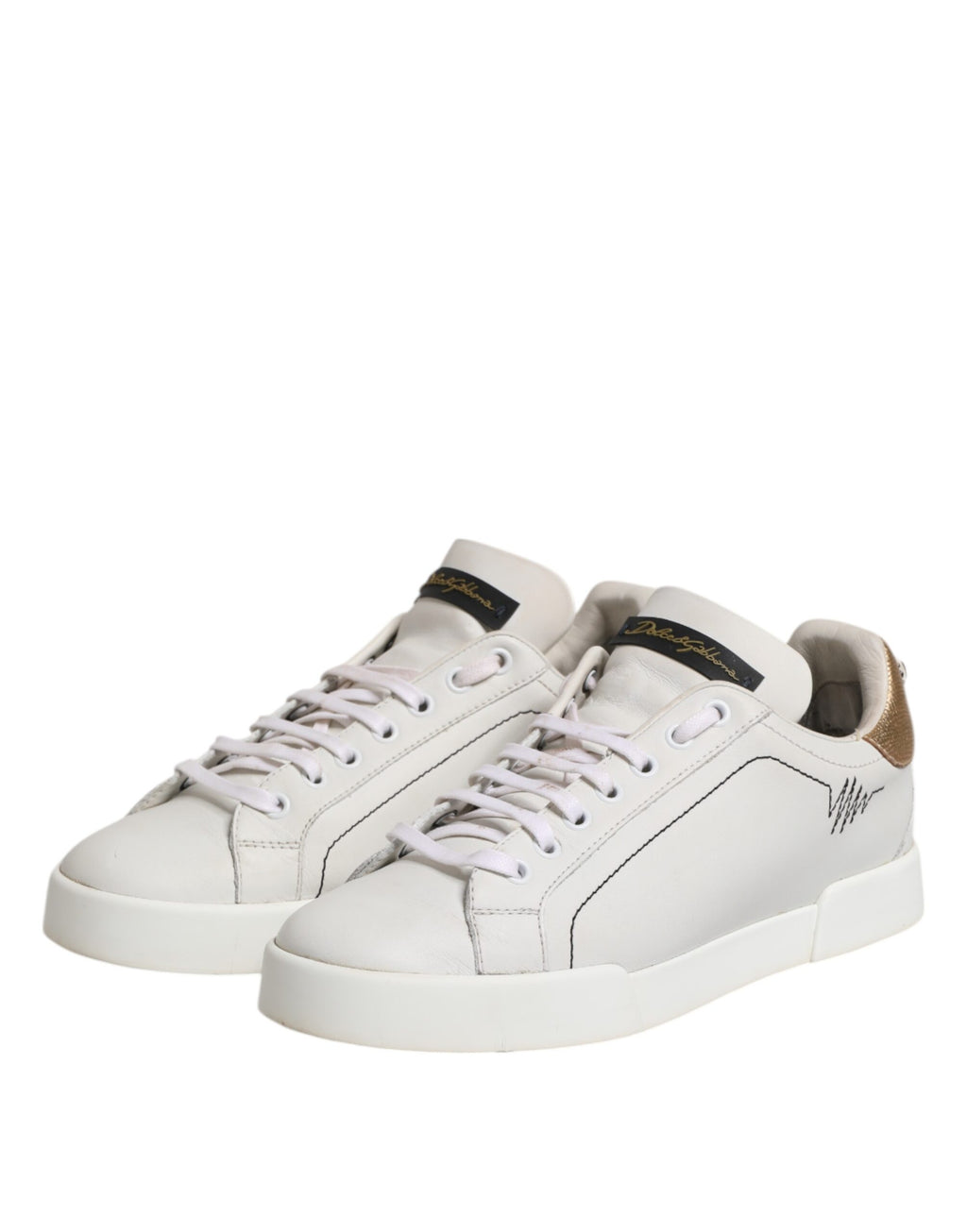 Dolce & Gabbana White Low Top Sneakers for Women side view