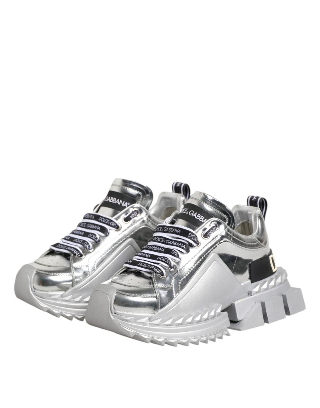 Dolce & Gabbana Silver Low Top Sneakers for Women side view