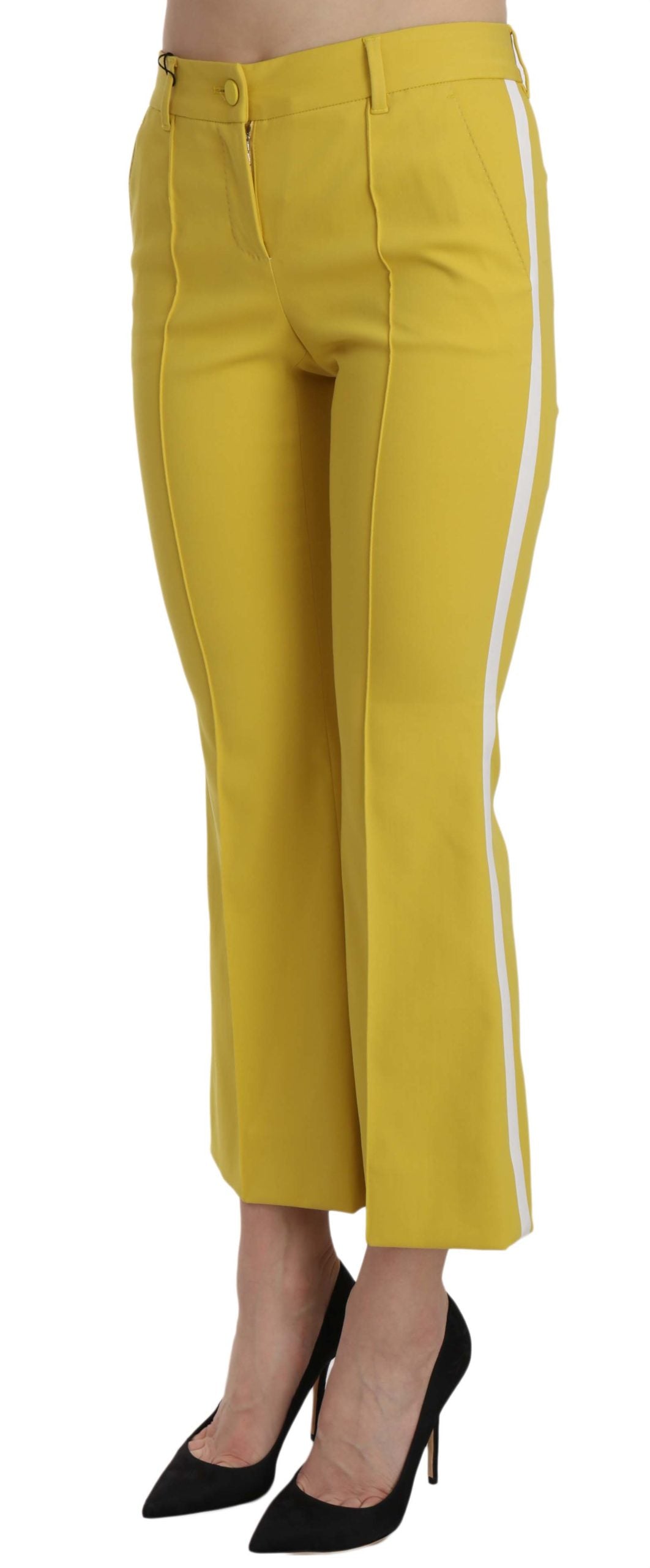 Dolce & Gabbana Yellow Flared Pants for Women detail view
