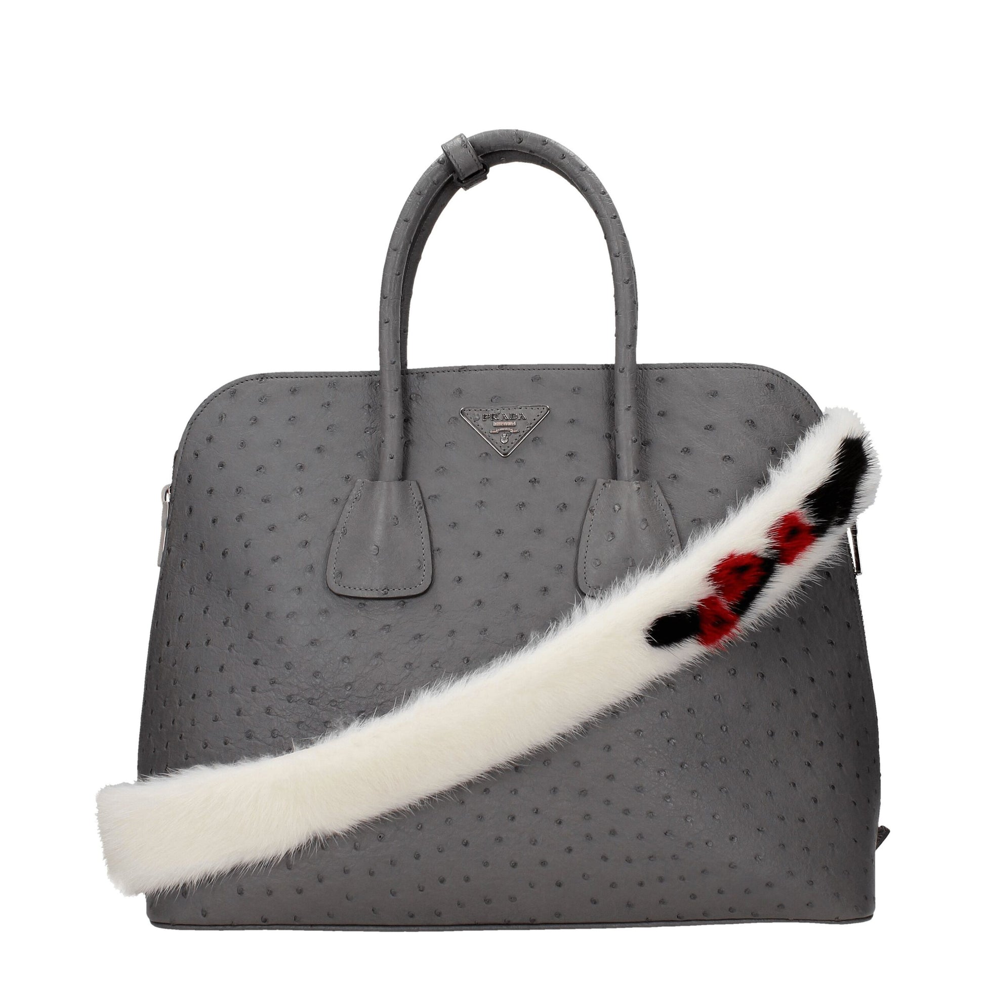 Sac à bandoulière en cuir blanc Prada