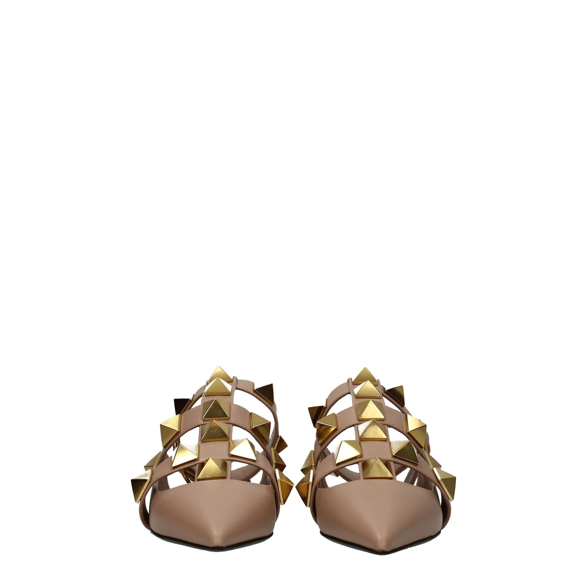 Sandales plates en cuir rose Valentino Garavani