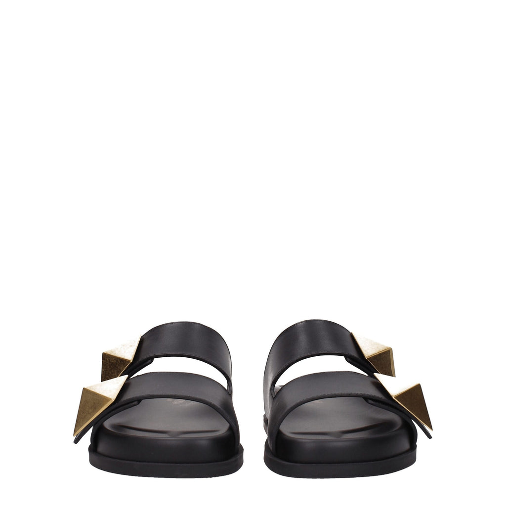 Mules en cuir noires Valentino Garavani
