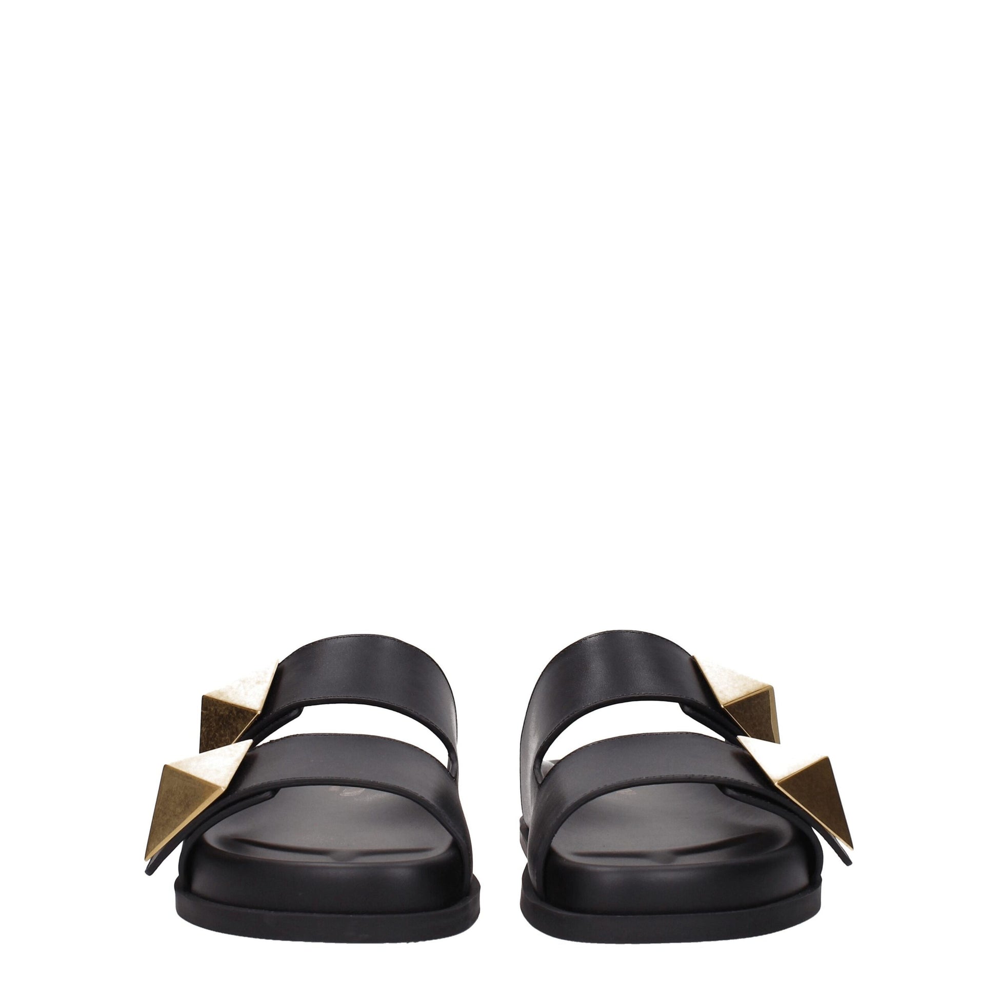Mules en cuir noires Valentino Garavani