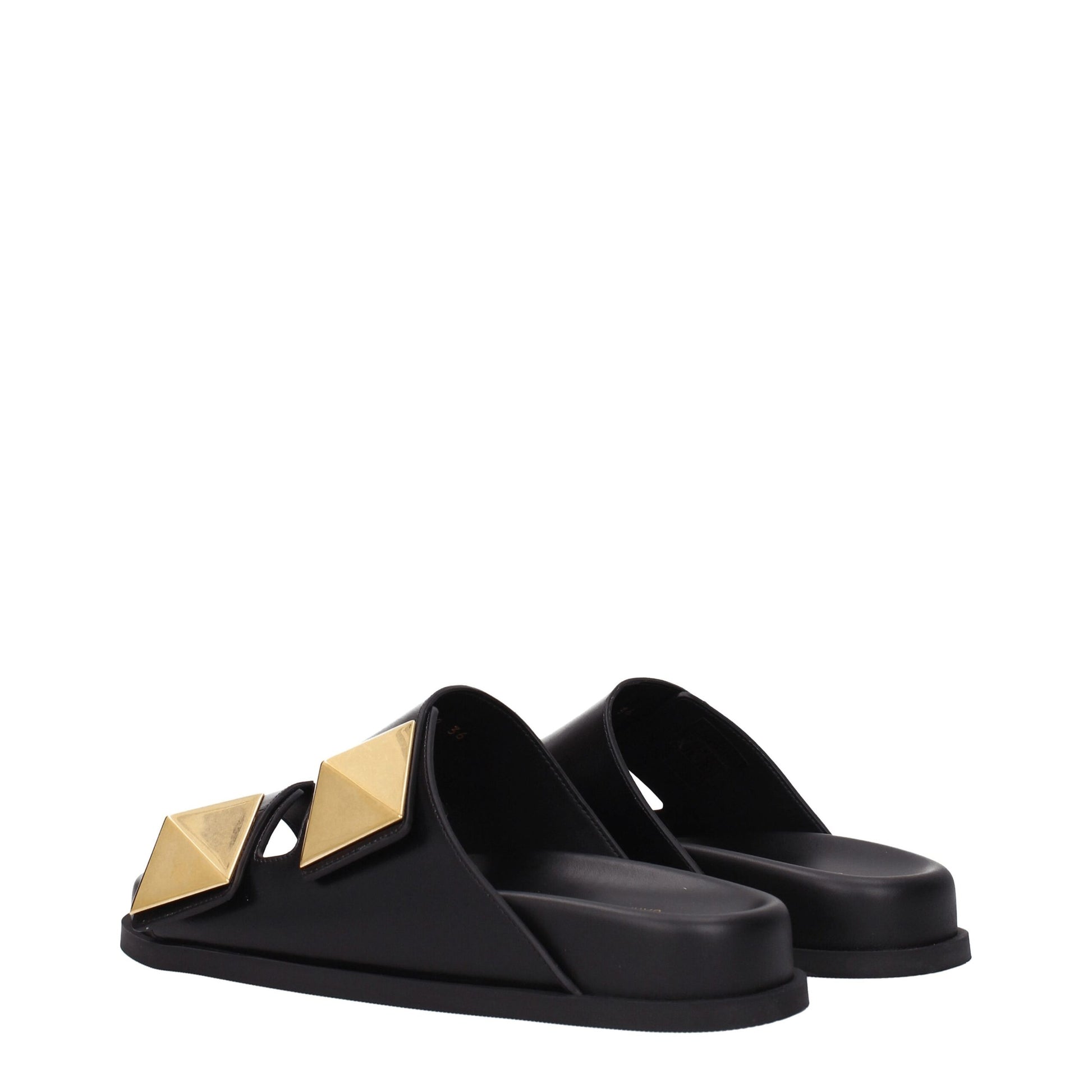 Mules en cuir noires Valentino Garavani