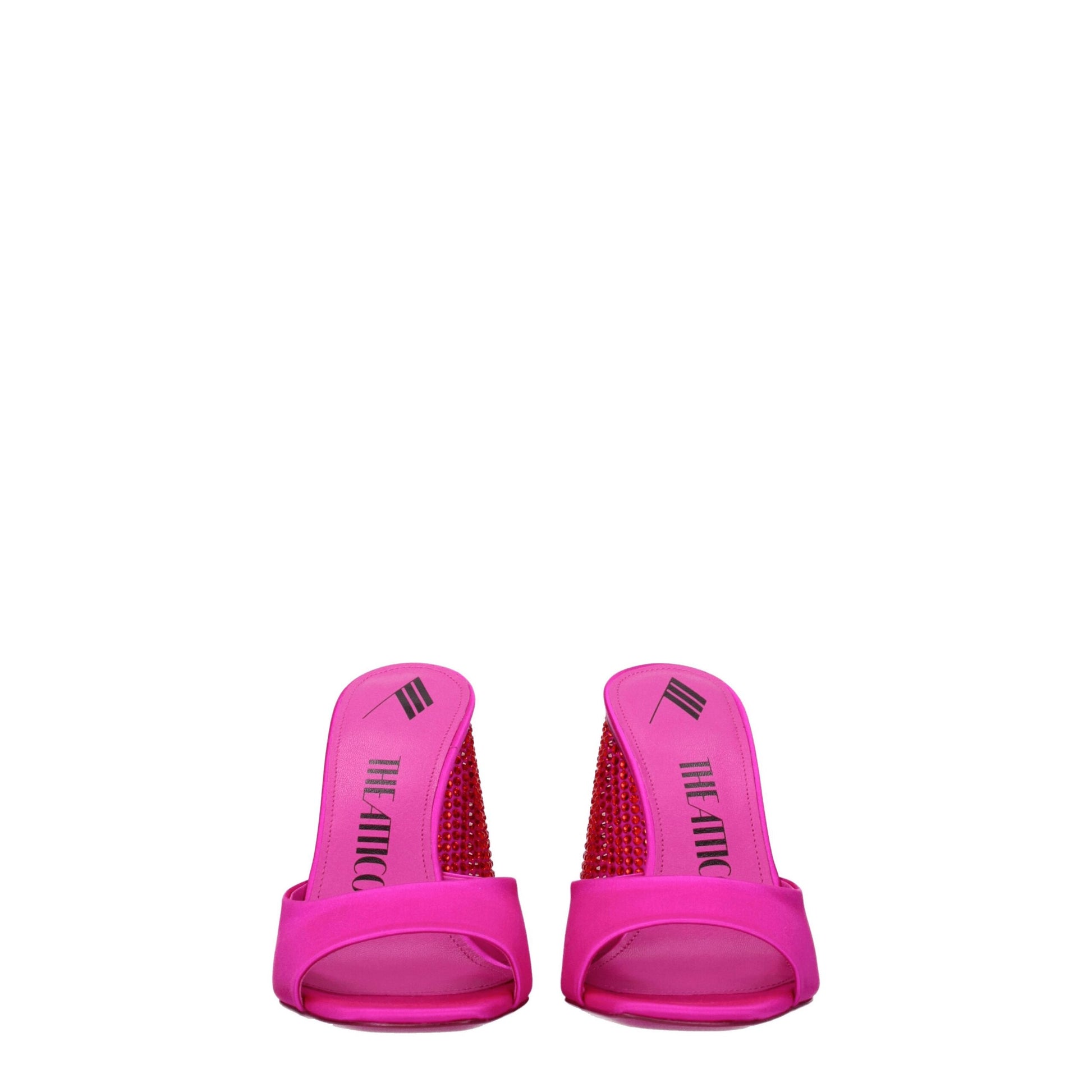 The Attico Pink Satin Platform Sandals