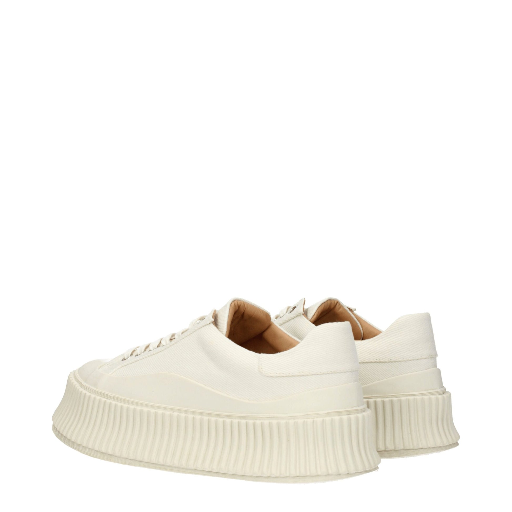 Jil Sander White Platform Sneakers for Women side view