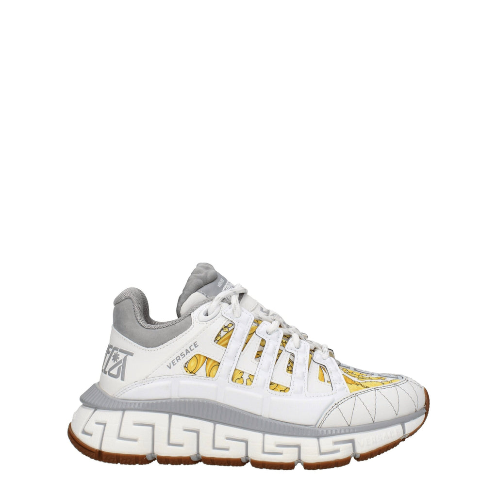 Baskets athlétiques en tissu blanc Versace