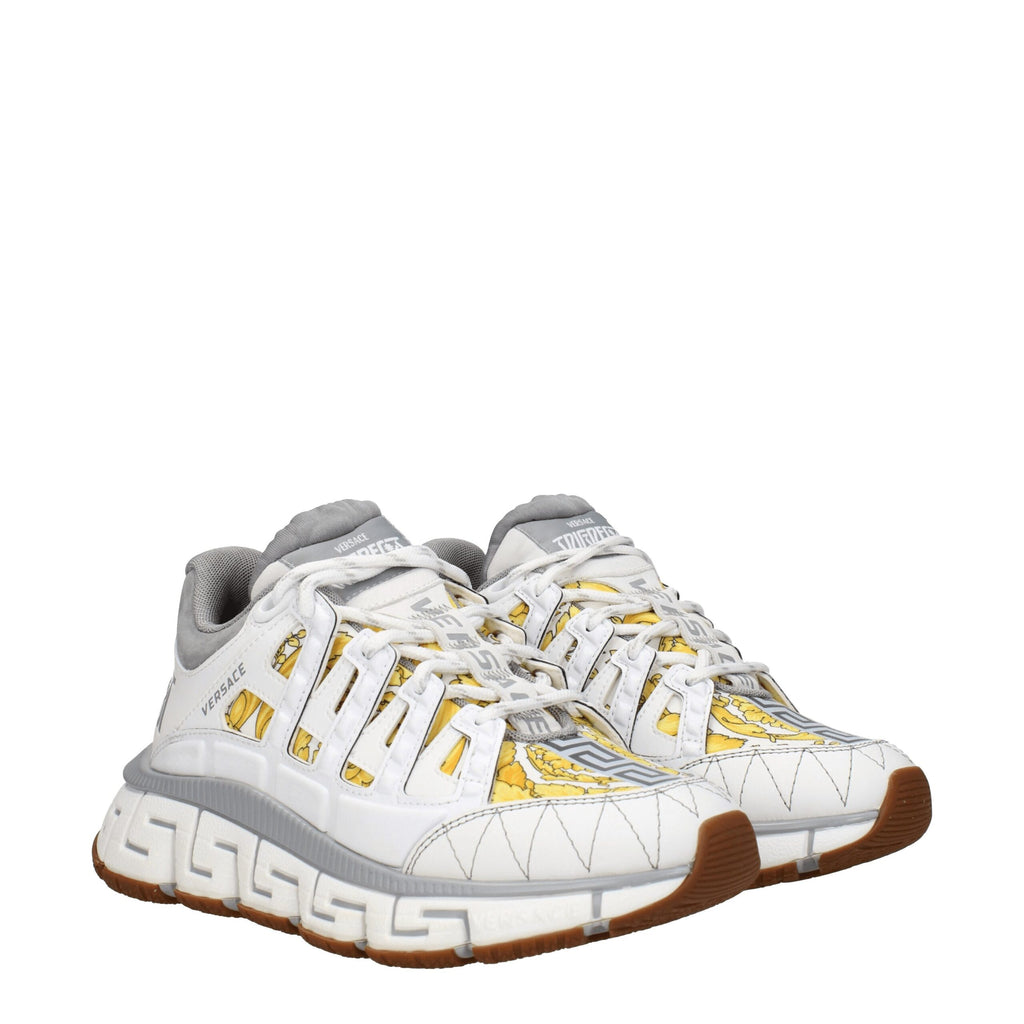 Baskets athlétiques en tissu blanc Versace