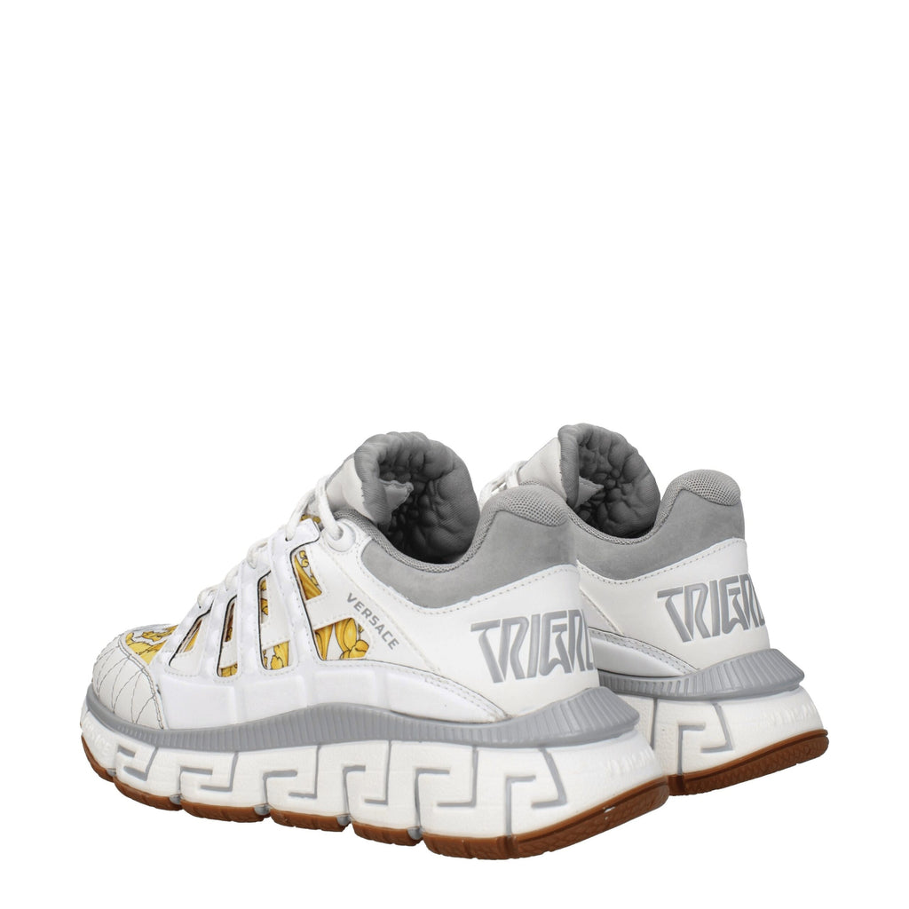 Baskets athlétiques en tissu blanc Versace
