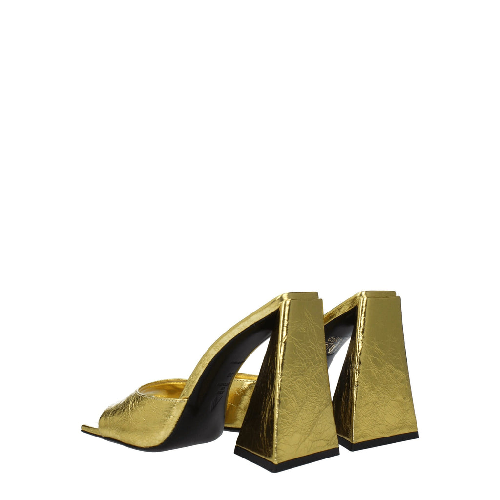 The Attico Gold Platforms for Women side view