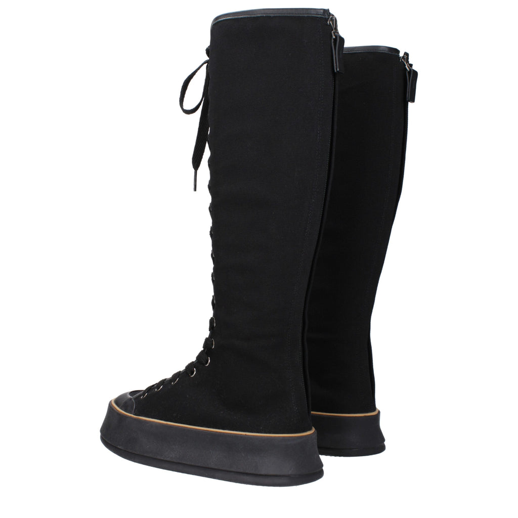Max Mara Black Lace Up Boots for Women side view