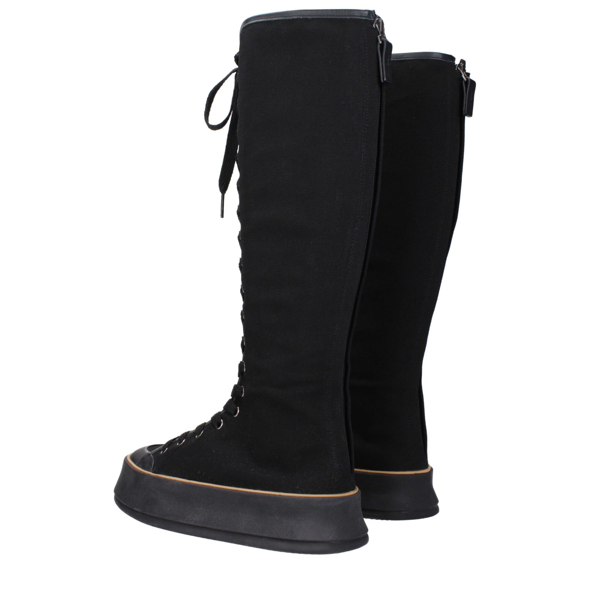 Max Mara Black Lace Up Boots for Women side view