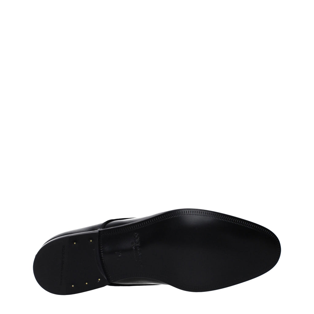 Richelieus et Derbies en cuir noir Dolce & Gabbana
