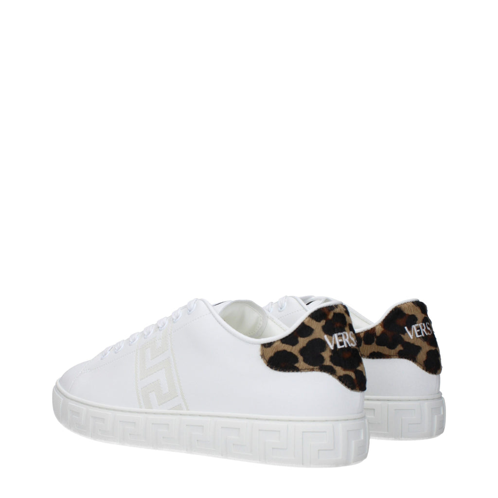 Versace White Low Top Sneakers for Men side view