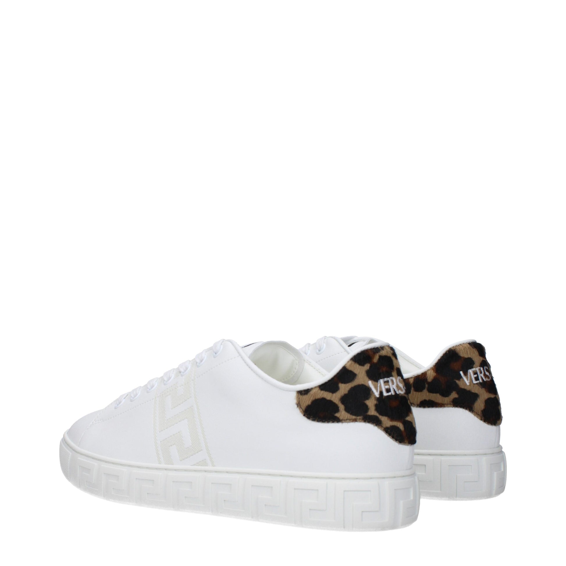 Versace White Low Top Sneakers for Men side view