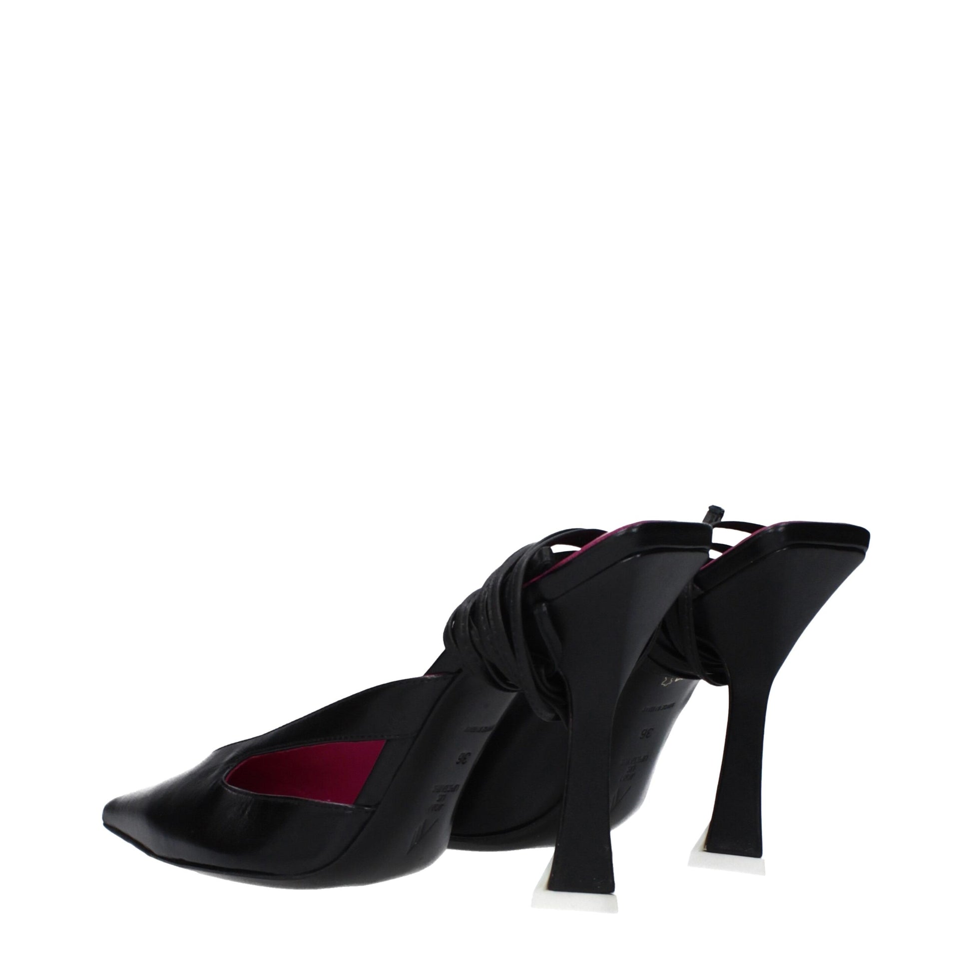 The Attico Black Stiletto Heels for Women side view