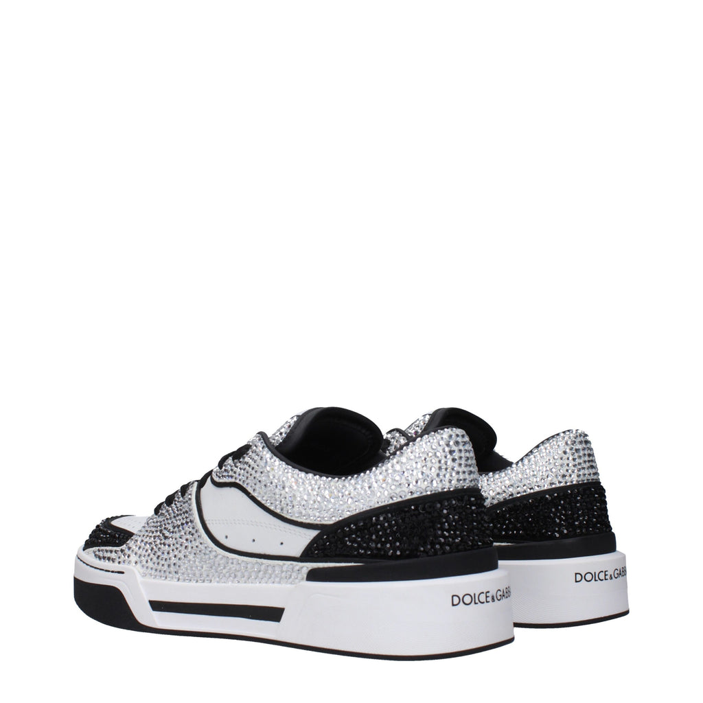 Dolce & Gabbana White Leather Low Top Sneakers