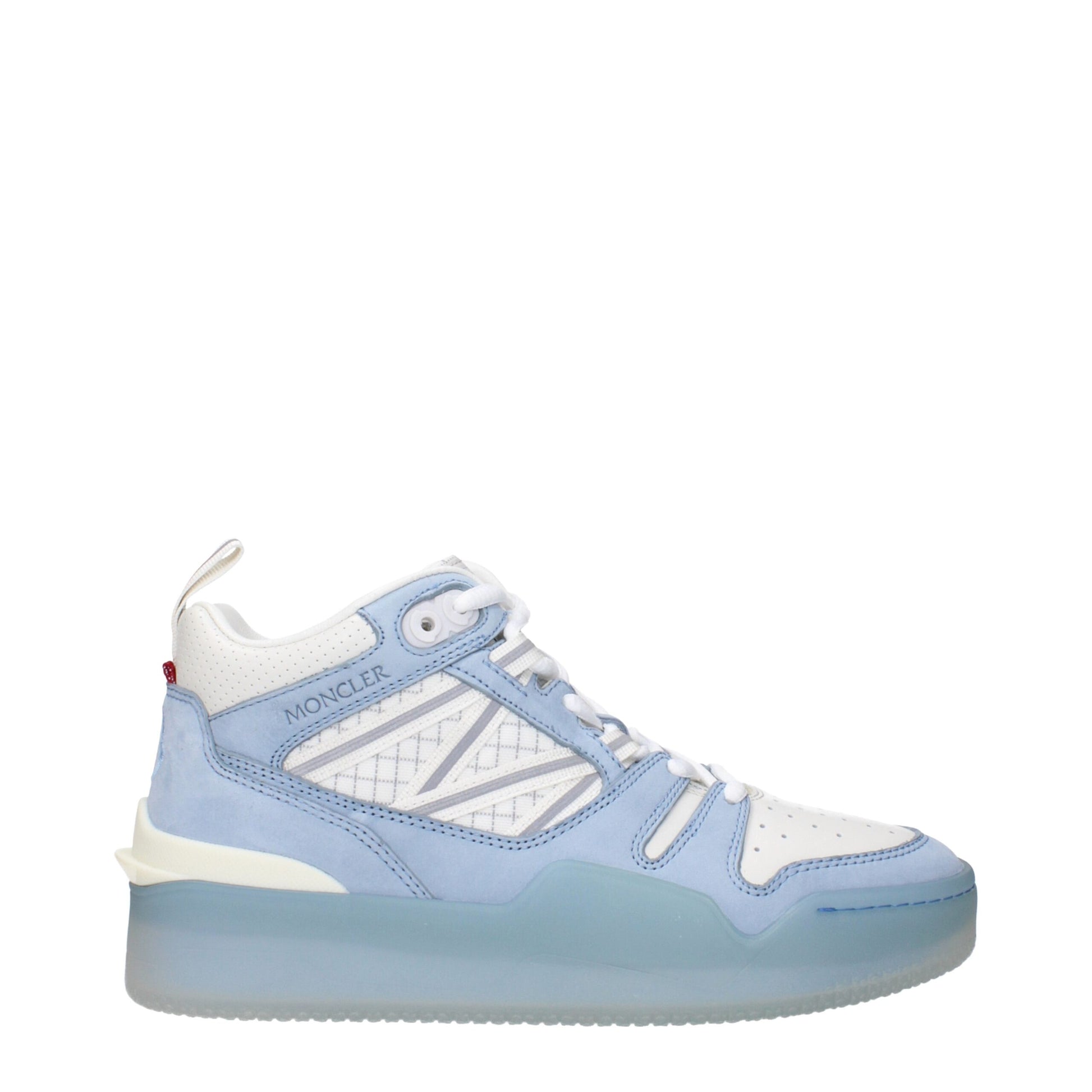 Moncler White Leather High Top Sneakers