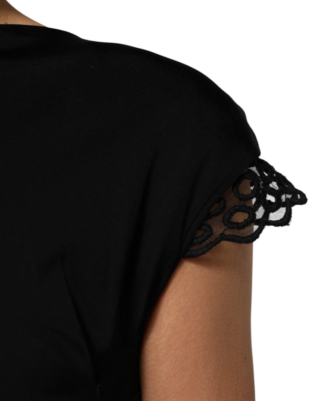 Robe moulante noire à manches courtes Roberto Cavalli
