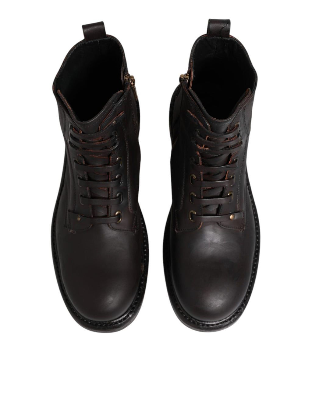Dolce & Gabbana Brown Lace Up Boots for Men detail view