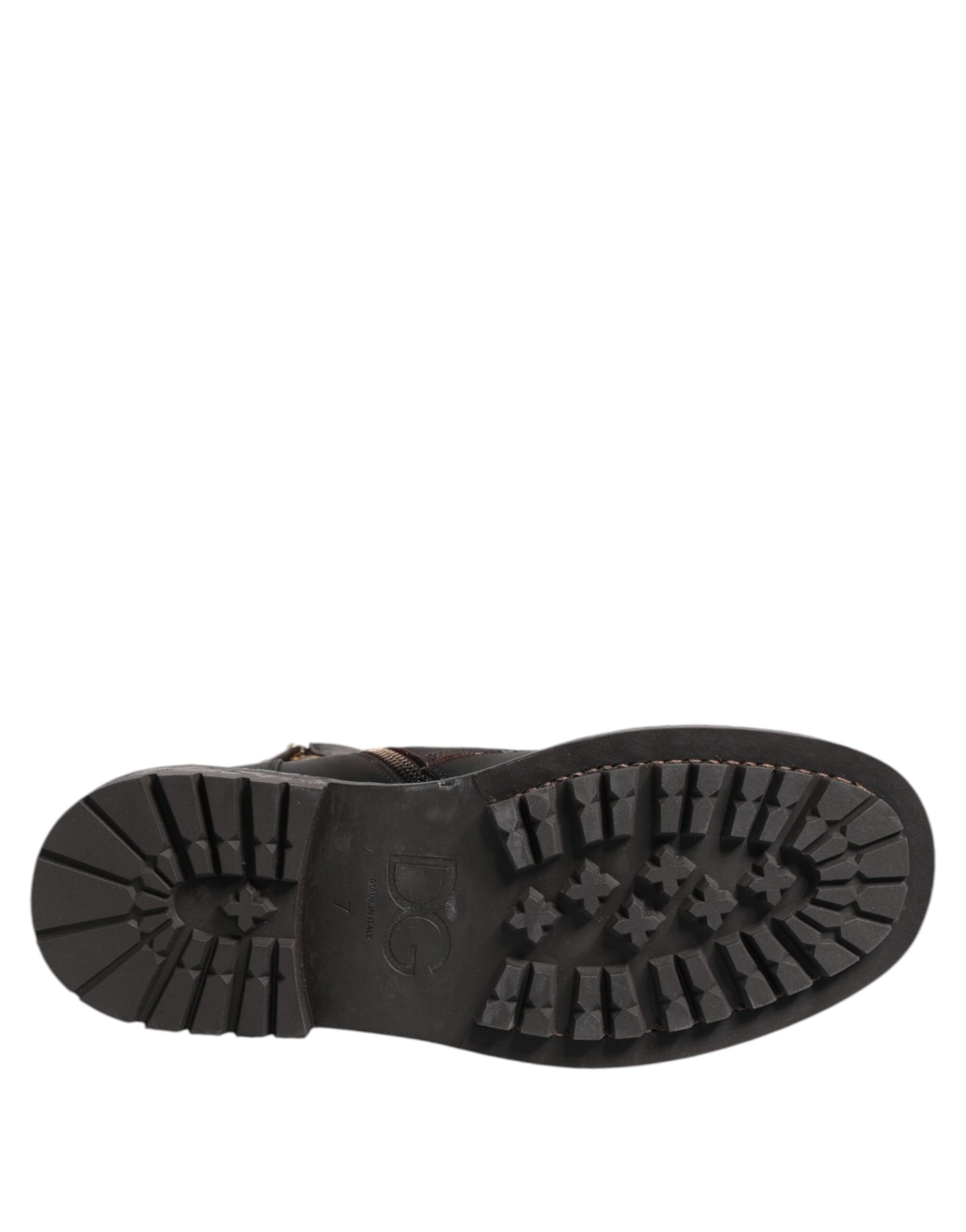 Dolce & Gabbana Brown Lace Up Boots for Men additional view