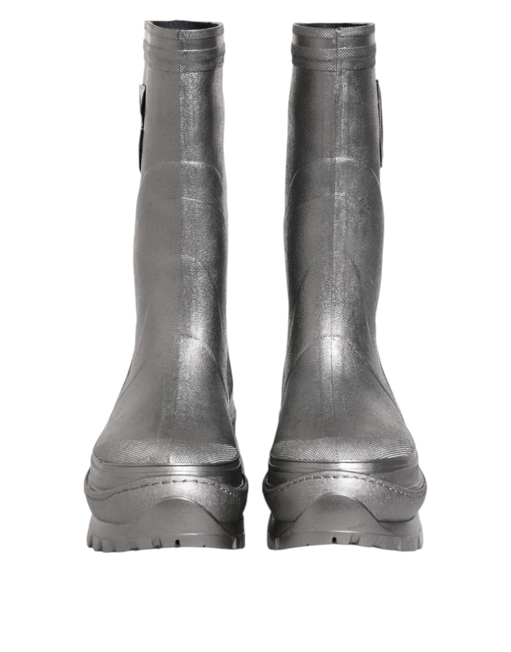 Dolce & Gabbana Bottes de pluie métallisées argentées à enfiler