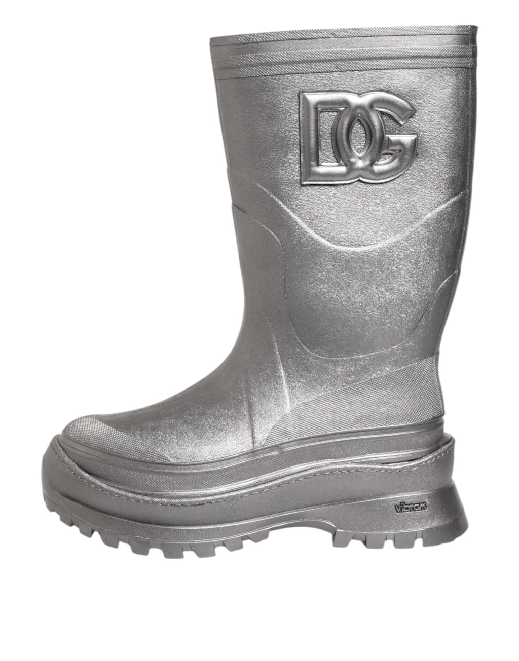 Dolce & Gabbana Bottes de pluie métallisées argentées à enfiler