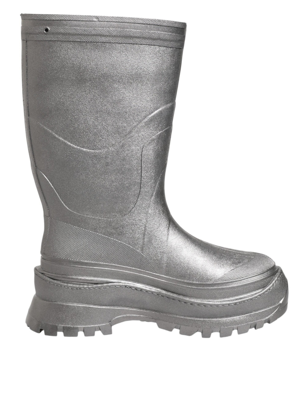 Dolce & Gabbana Bottes de pluie métallisées argentées à enfiler