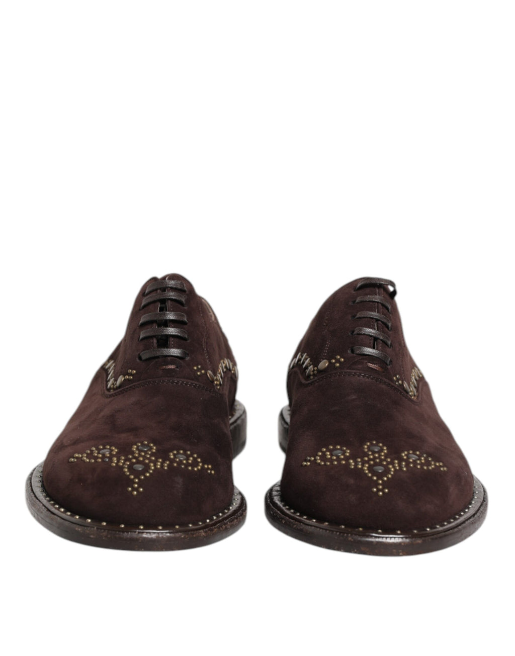 Chaussures habillées Richelieu Dolce & Gabbana en velours marron à lacets